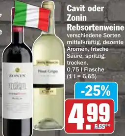 Hit Cavit oder Zonin Rebsortenweine Angebot