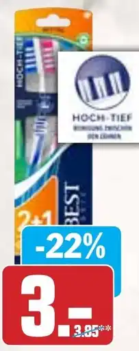 Hit Dr. Best Hoch-Tief Zahnbürste Angebot