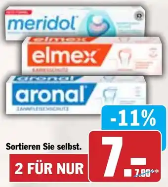 Hit aronal, elmex oder meridol Zahnpasta Angebot