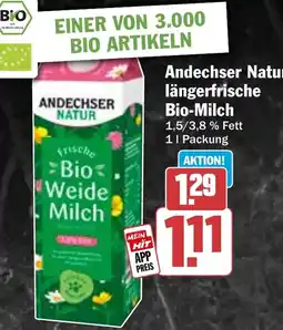 Hit Andechser Natur längerfrische Bio-Milch Angebot