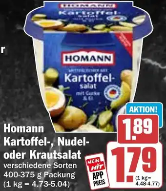 Hit Homann Kartoffel-, Nudel- oder Krautsalat Angebot