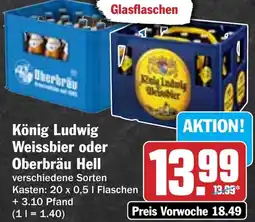 Hit König Ludwig Weissbier oder Oberbräu Hell Angebot