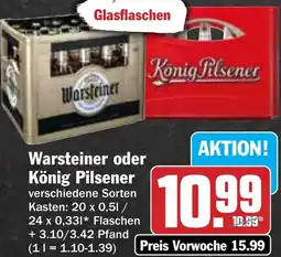 Hit Warsteiner oder König Pilsener Angebot