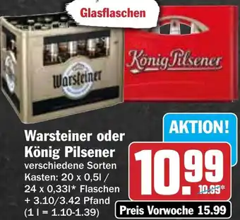 Hit Warsteiner oder König Pilsener Angebot