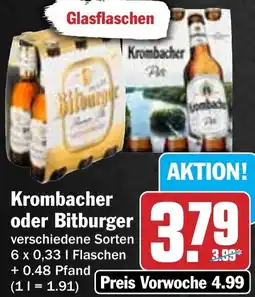 Hit Krombacher oder Bitburger Angebot