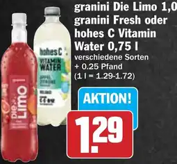 Hit granini Die Limo, granini Fresh oder hohes C Vitamin Water Angebot