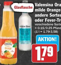 Hit Valensina Orange, milde Orange oder Fever Tree Angebot