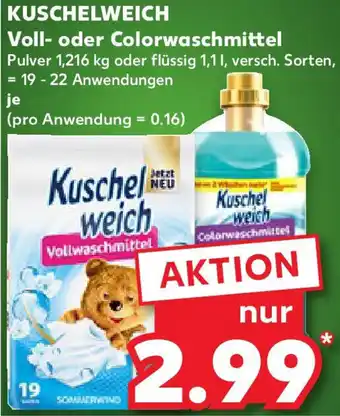 Kaufland KUSCHELWEICH Voll- oder Colorwaschmittel Angebot