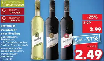 Kaufland ROTWILD Dornfelder oder Riesling Angebot