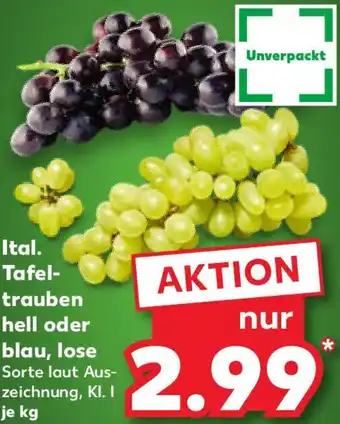 Kaufland Ital. Tafeltrauben hell oder blau, lose Angebot