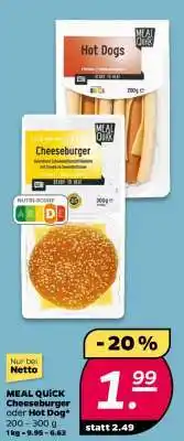 NETTO MEAL QUICK Cheeseburger oder Hot Dog Angebot