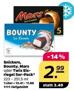 NETTO Snickers, Bounty, Mars oder Twix Eisriegel 5er-Pack Angebot