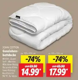 Lidl JOHN COTTON Ganzjahresbettdecke Angebot