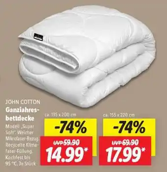 Lidl JOHN COTTON Ganzjahresbettdecke Angebot