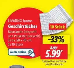 Lidl LIVARNO home Geschirrtücher Angebot