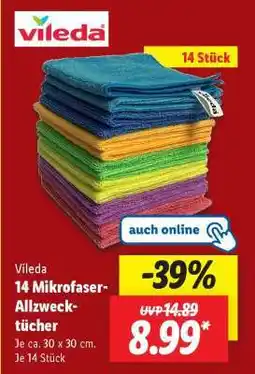 Lidl Vileda 14 Mikrofaser-Allzweck-tücher Angebot
