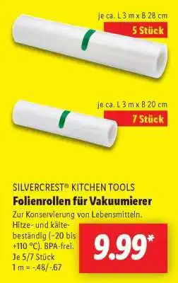 Lidl SILVERCREST KITCHEN TOOLS Folienrollen für Vakuumierer Angebot