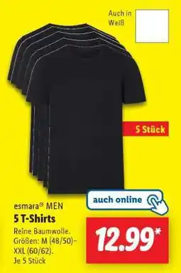 Lidl esmara MEN 5 T-Shirts Angebot