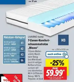 Lidl LIVARNO home 7-Zonen-Komfortschaummatratze „Waves“ Angebot