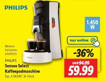 Lidl PHILIPS Senseo Select Kaffeepadmaschine Angebot