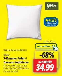 Lidl Fjödur 3-Kammer Feder-/Daunen-Kopfkissen Angebot