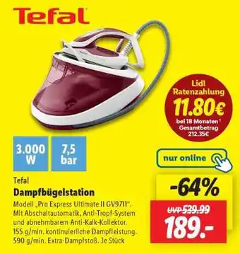 Lidl TEFAL Dampfbügelstation Angebot