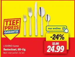 Lidl LIVARNO home Besteckset, 60-tlg Angebot