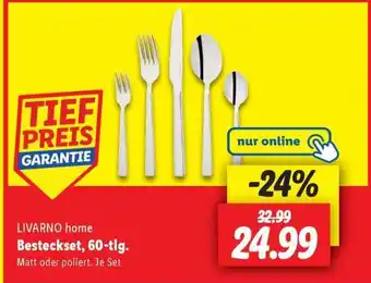 Lidl LIVARNO home Besteckset, 60-tlg Angebot