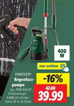 Lidl PARKSIDE Regenfasspumpe Angebot