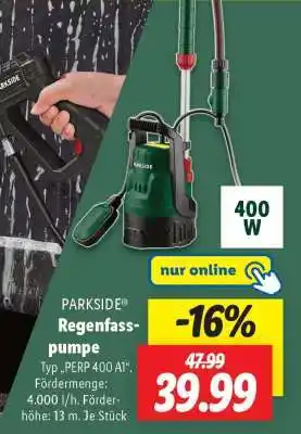 Lidl PARKSIDE Regenfasspumpe Angebot