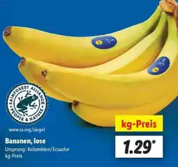 Lidl Bananen, lose Angebot