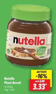 Lidl Nutella Plant Based Angebot