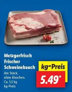 Lidl Metzgerfrisch Frischer Schweinebauch Angebot