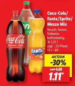Lidl Coca-Cola / Fanta / Sprite / Mezzo Mix Angebot