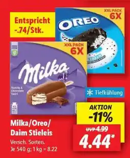 Lidl Milka/Oreo/Daim Stieleis Angebot