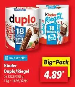 Lidl Kinder Duplo/Riegel Angebot