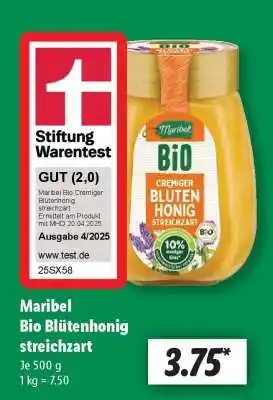 Lidl Maribel Bio Blütenhonig streichzart Angebot