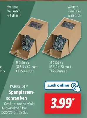 Lidl PARKSIDE Spanplattenschrauben Angebot