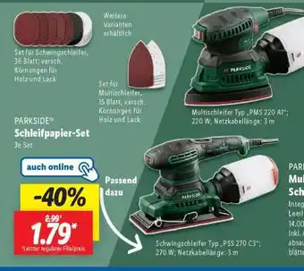 Lidl PARKSIDE Schleifpapier-Set Angebot
