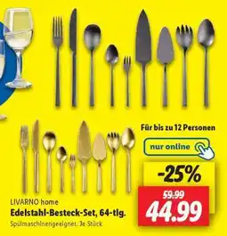 Lidl LIVARNO home Edelstahl-Besteck-Set, 64-tlg Angebot