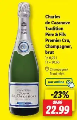 Lidl Charles de Cazanove Tradition Père & Fils Premier Cru, Champagner, brut Angebot