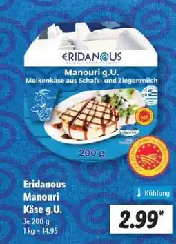 Lidl Eridanous Manouri Käse g.U Angebot