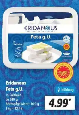 Lidl Eridanous Feta g.U Angebot