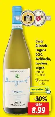 Lidl Corte Allodola Lugana DOC, Weißwein, trocken, vegan Angebot