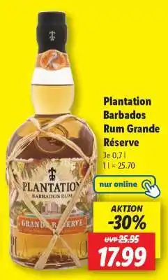 Lidl Plantation Barbados Rum Grande Réserve Angebot