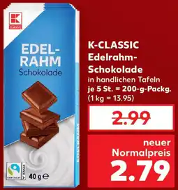Kaufland K-CLASSIC Edelrahm Schokolade Angebot