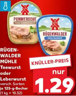 Kaufland RÜGENWALDER MÜHLE Teewurst oder Leberwurst Angebot