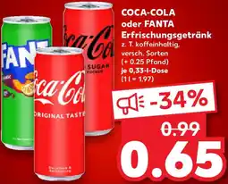 Kaufland COCA-COLA oder FANTA Erfrischungsgetränk Angebot