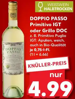 Kaufland DOPPIO PASSO Primitivo IGT oder Grillo DOC Angebot