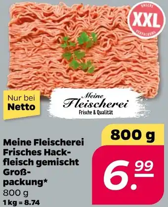 NETTO Meine Fleischerei Frisches Hackfleisch gemischt Großpackung Angebot